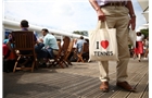 BIRMINGHAM, ENGLAND - JUNE 13:  A man holds a 'I love Tennis' bag during Day 5 of the Aegon Classic at Edgbaston Priory Club on June 13, 2014 in Birmingham, England.  (Photo by Jordan Mansfield/Getty Images for Aegon)